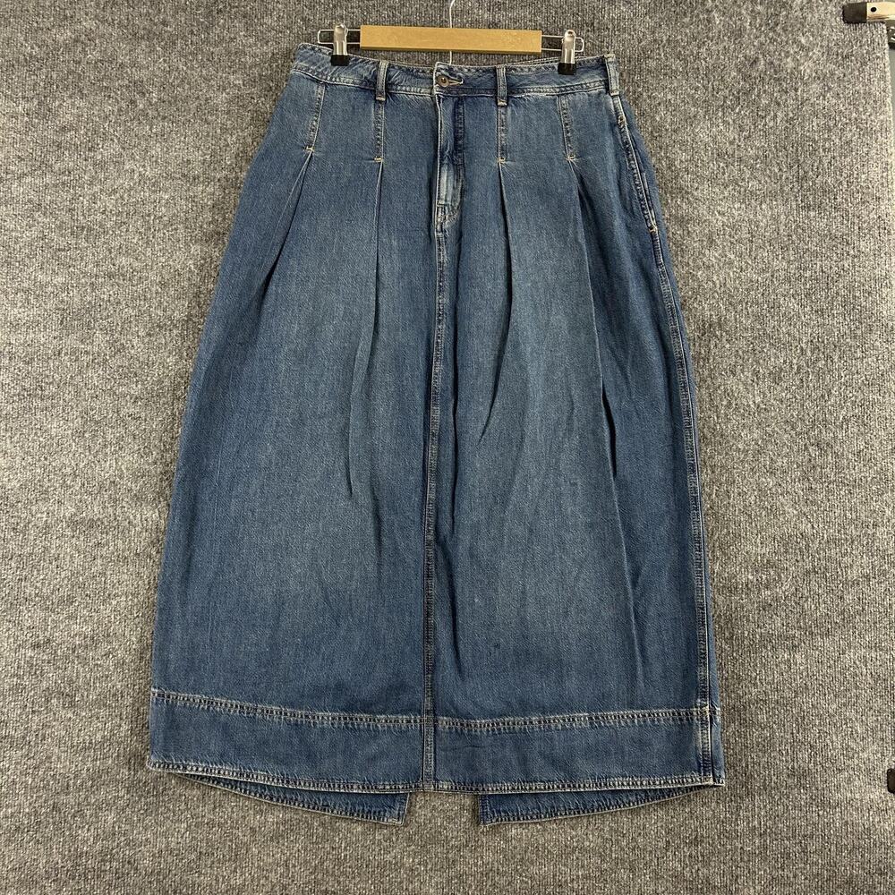 Anthropologie Pilcro Skirt 4 Pleated Denim Midi Peasant Boho Chic Cottagecore